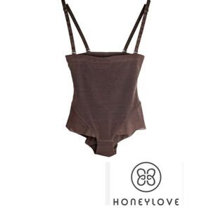 Honeylove Women’s Superpower Bodysuit Shapewear Size XL Brown Brief Bottom
